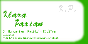 klara paxian business card